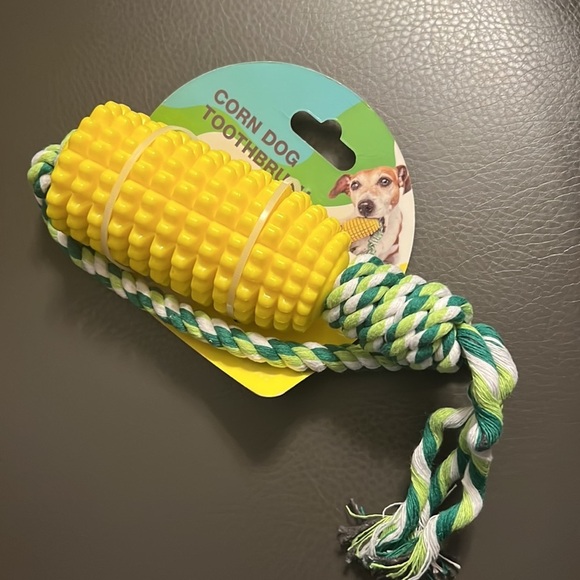 CORN DOG TOOTHBRUSH Dog Chew Toy NWT - Picture 7 of 11